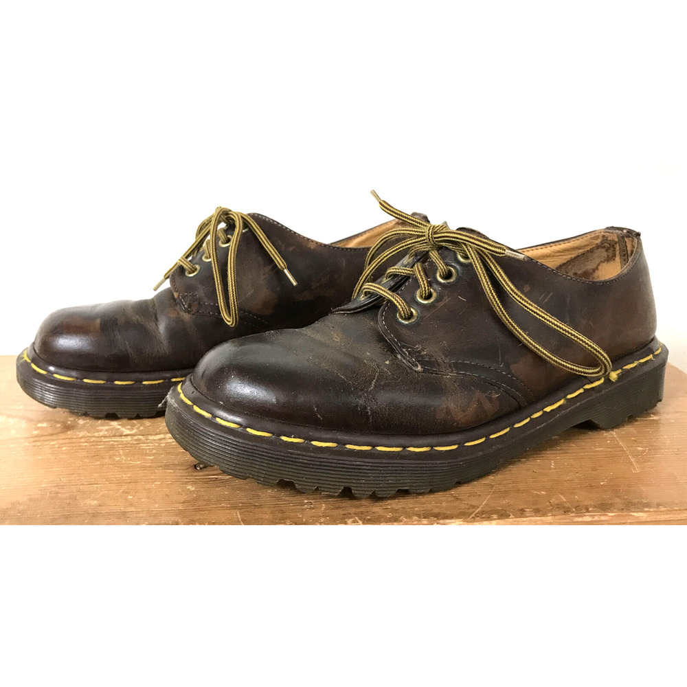 Vtg Doc Martens Brown Leather Cushion Sole UK MADE IN ENGLAND Oxfords 8.5 39